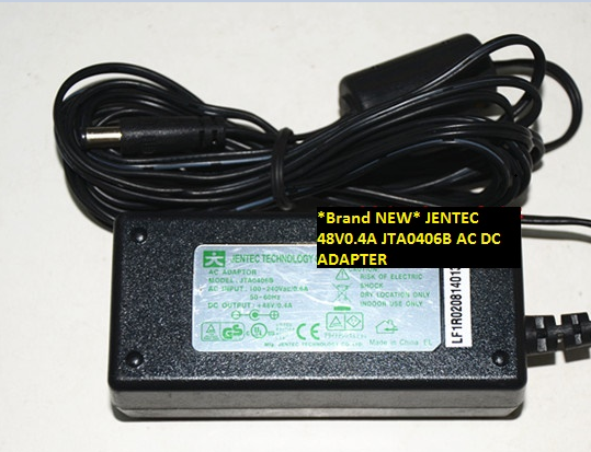 *Brand NEW*JENTEC 48V0.4A AC DC ADAPTER for JTA0406B 5.5*3.0